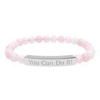 Natural Stone Stretch Bar Bracelet (Personalized & Engraved)