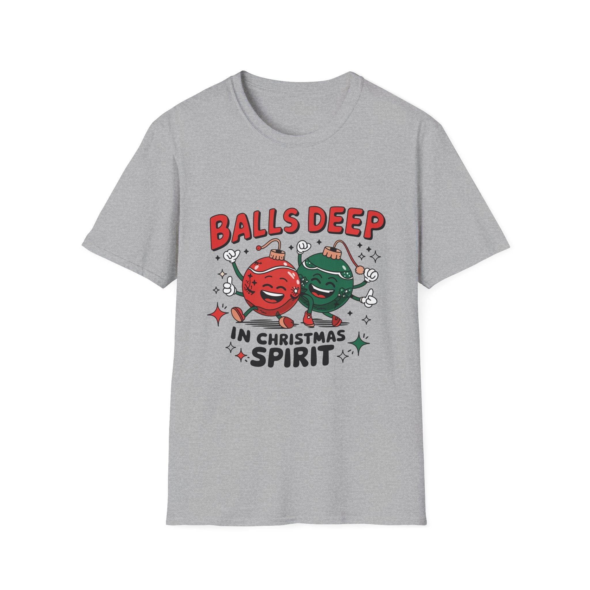 "Balls Deep in Christmas Spirit" Funny Holiday Tee