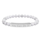 Natural Stone Stretch Bar Bracelet (Personalized & Engraved)