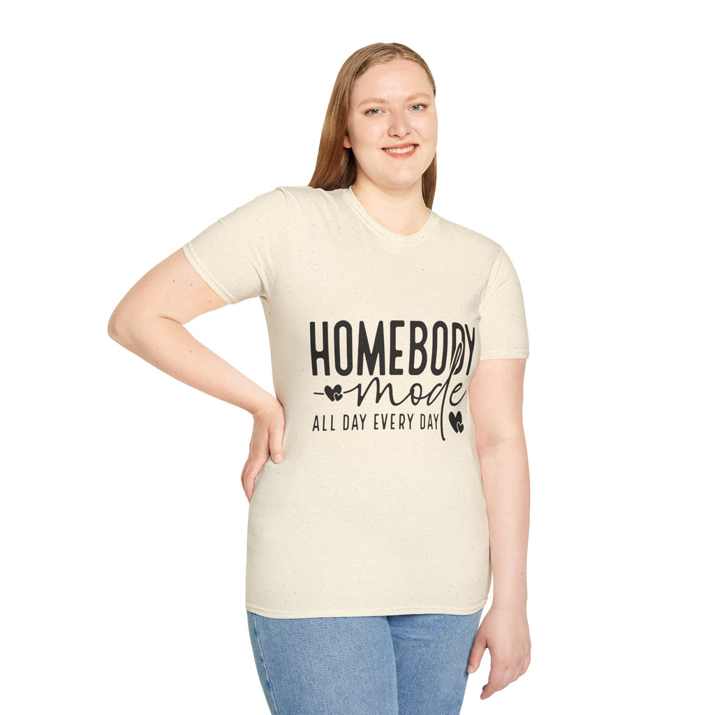 "Homebody Mode All Day Every Day" Casual Graphic Tee
