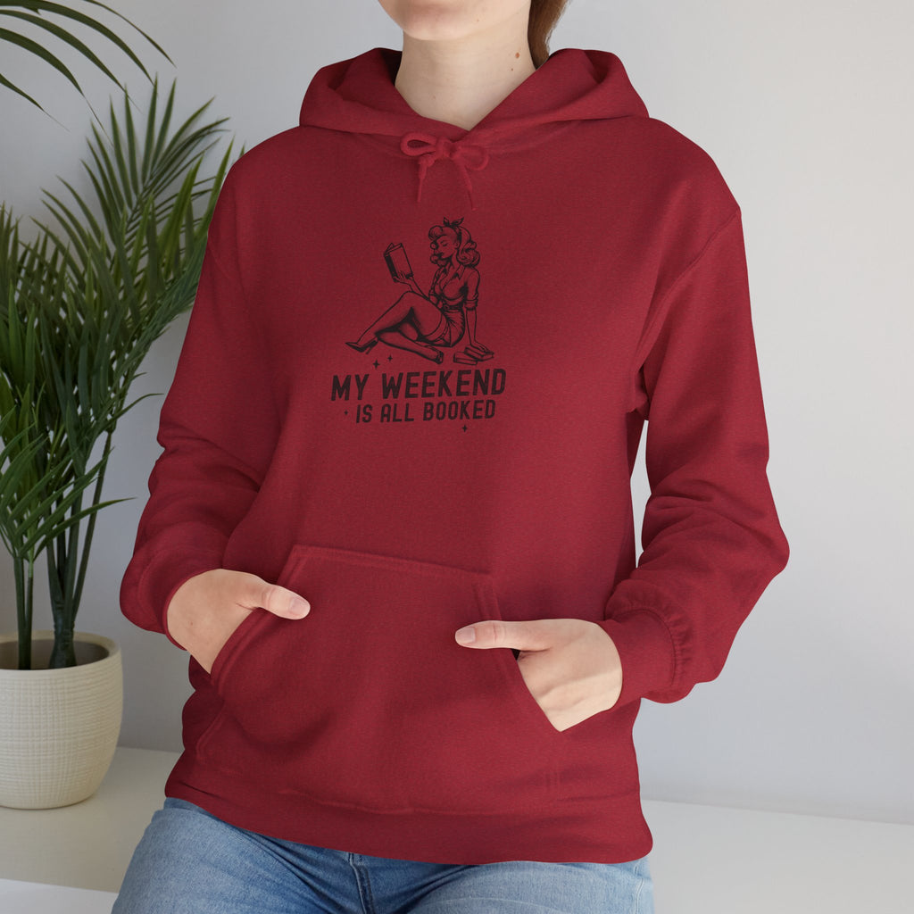 "My Weekend Is All Booked" Bookworm Reading Hoodie