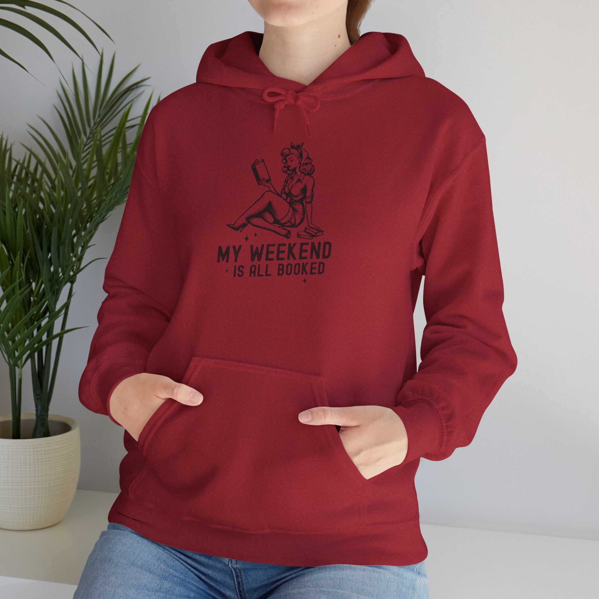 "My Weekend Is All Booked" Bookworm Reading Hoodie