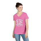 "My Dog Is My Doorbell" Women's V-Neck Tee