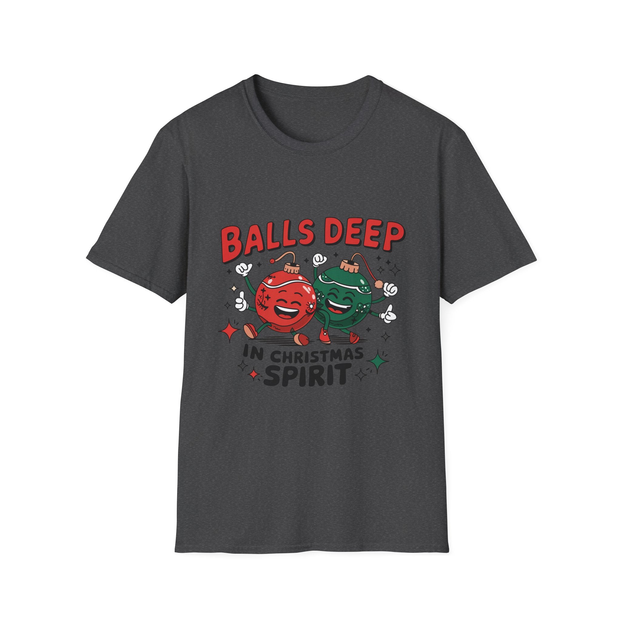 "Balls Deep in Christmas Spirit" Funny Holiday Tee