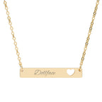 Cutout Heart Bar Necklace (Personalized and Engraved)