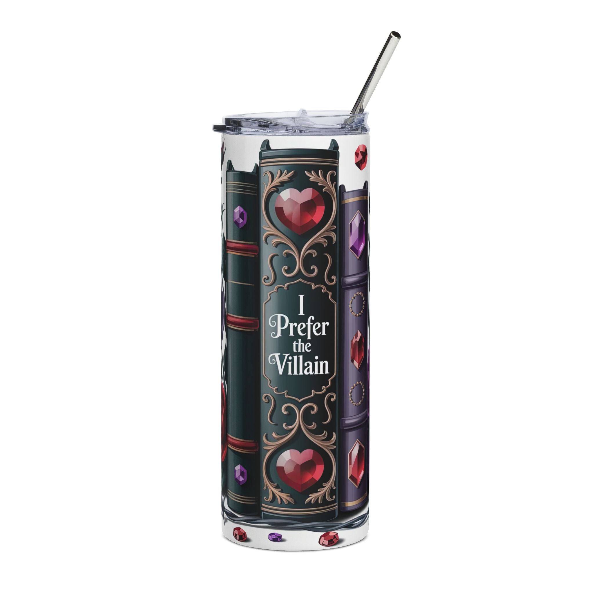 'I Prefer the Villain' Gothic Rose Insulated Cup — 20oz Stainless Tumbler