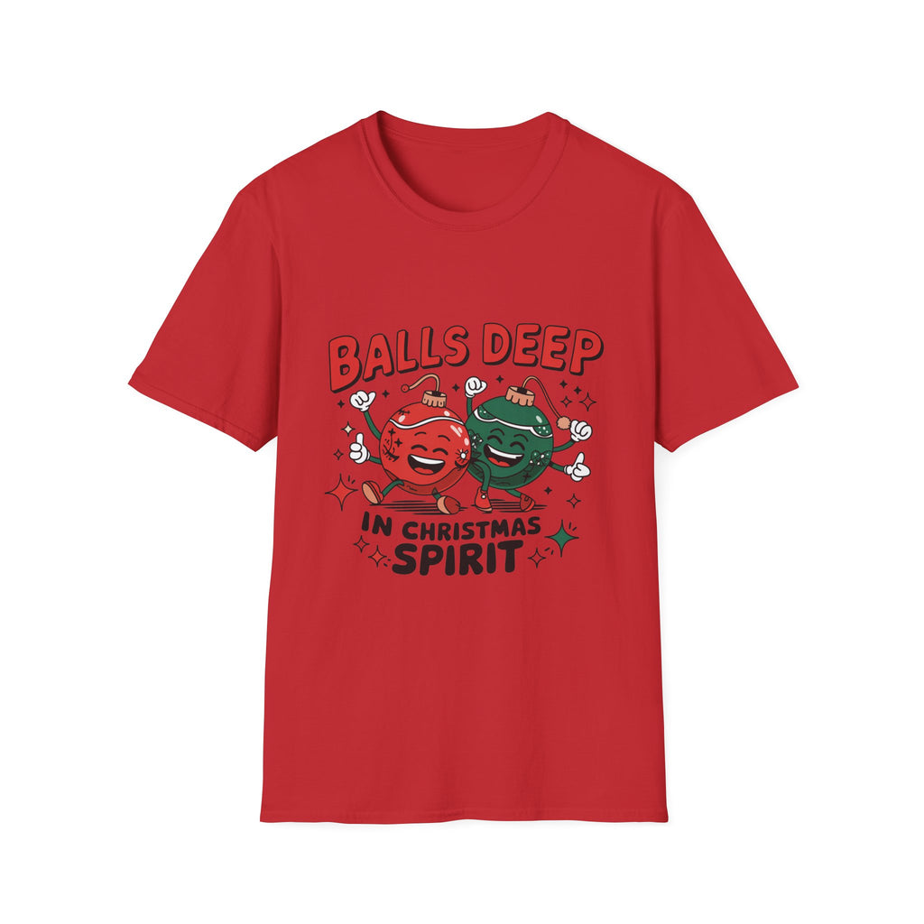 "Balls Deep in Christmas Spirit" Funny Holiday Tee
