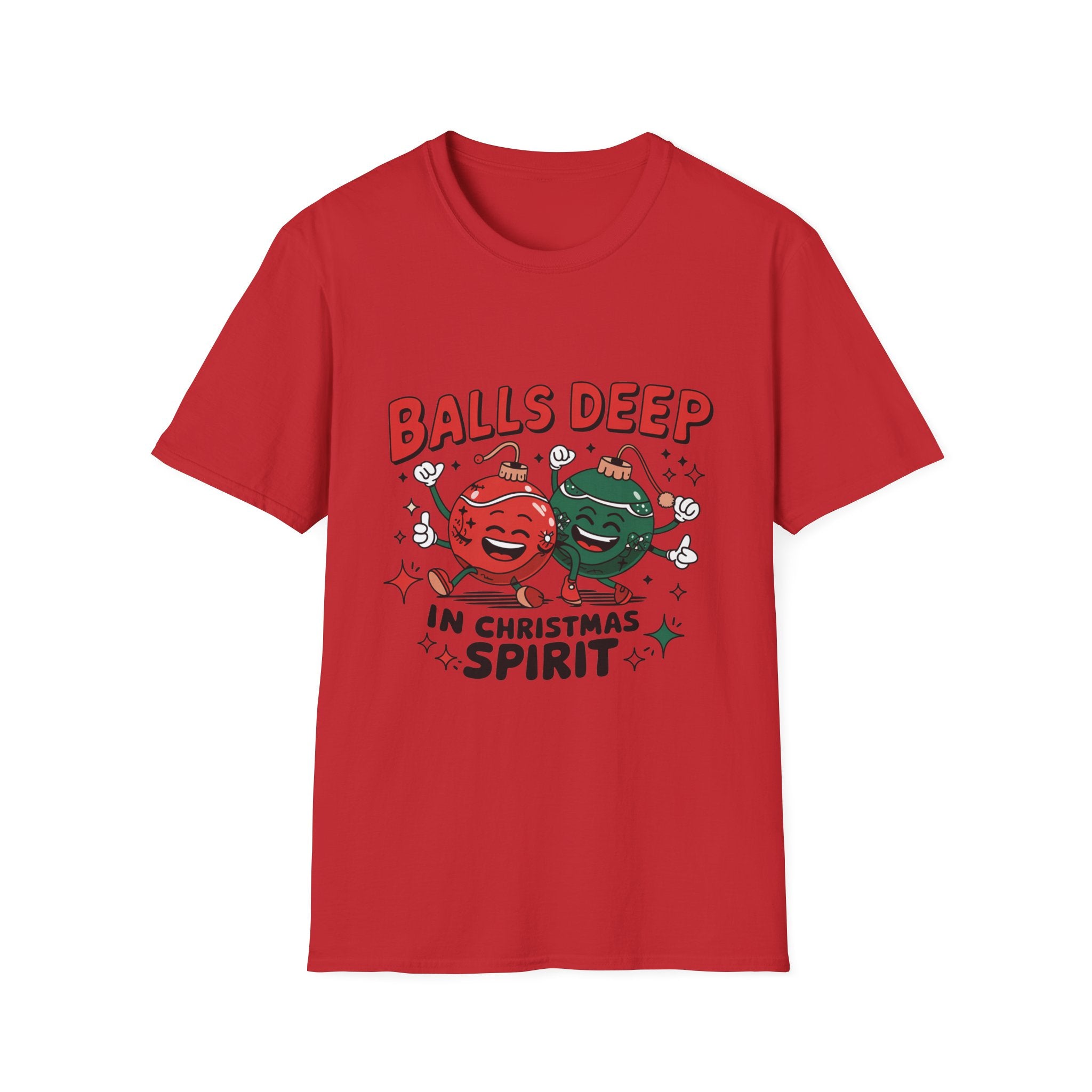 "Balls Deep in Christmas Spirit" Funny Holiday Tee