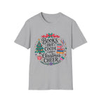 "Books, Hot Cocoa and Christmas Cheer" Holiday Tee for Book Lovers