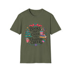 "Books, Hot Cocoa and Christmas Cheer" Holiday Tee for Book Lovers