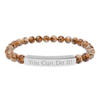 Natural Stone Stretch Bar Bracelet (Personalized & Engraved)