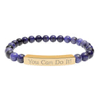 Natural Stone Stretch Bar Bracelet (Personalized & Engraved)