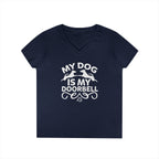 "My Dog Is My Doorbell" Women's V-Neck Tee