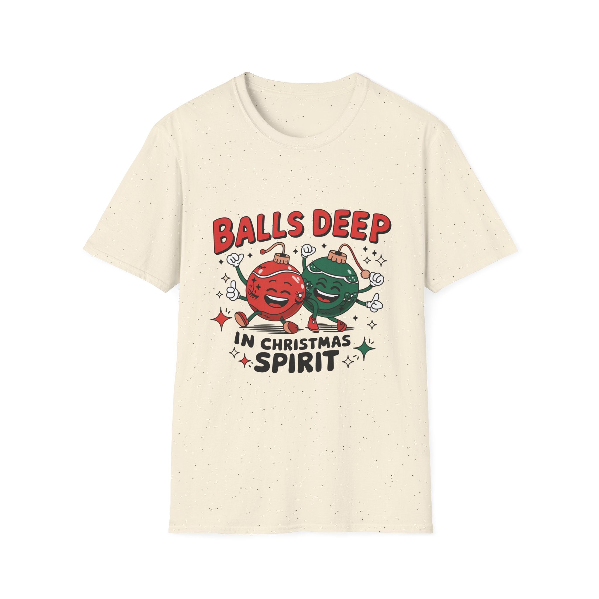 "Balls Deep in Christmas Spirit" Funny Holiday Tee