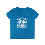 "My Dog Is My Doorbell" Women's V-Neck Tee