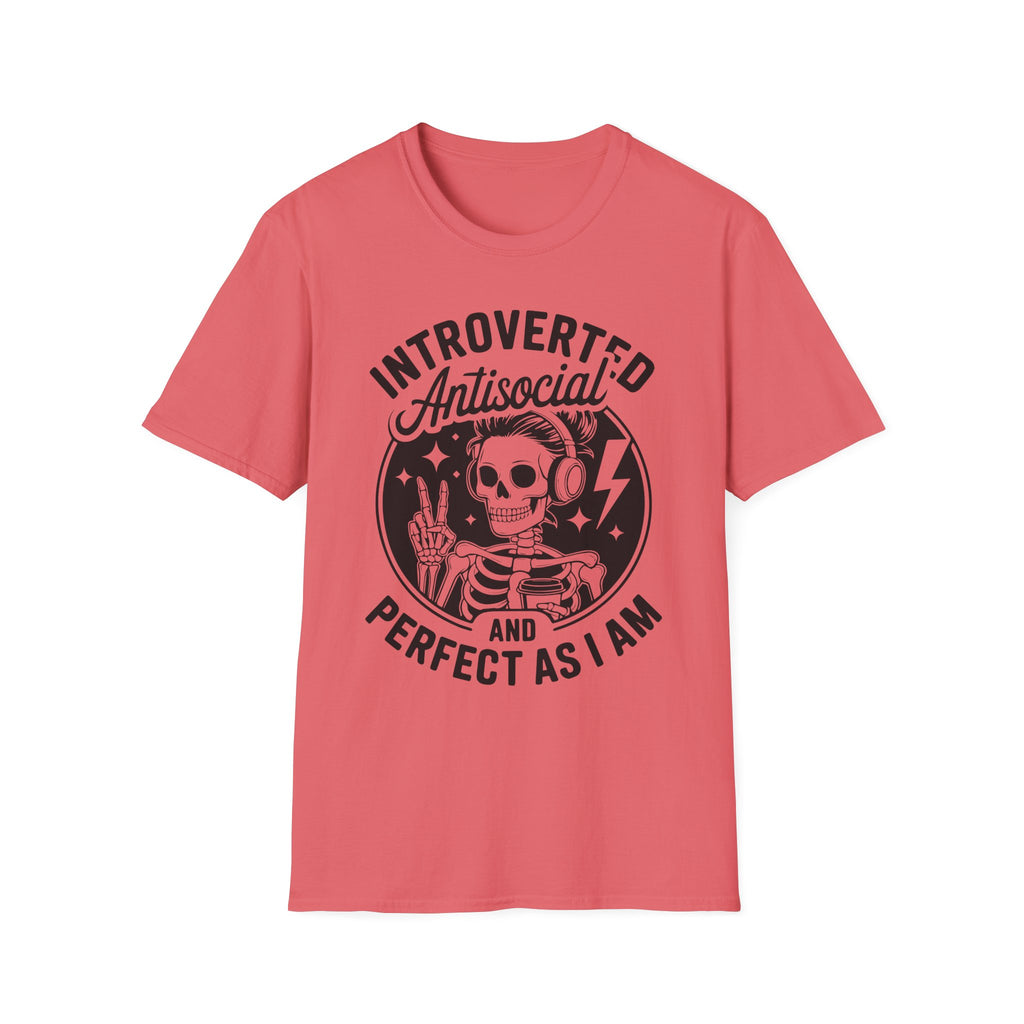 Introverted Antisocial T-Shirt — "Perfect As I Am" Skull Graphic Tee