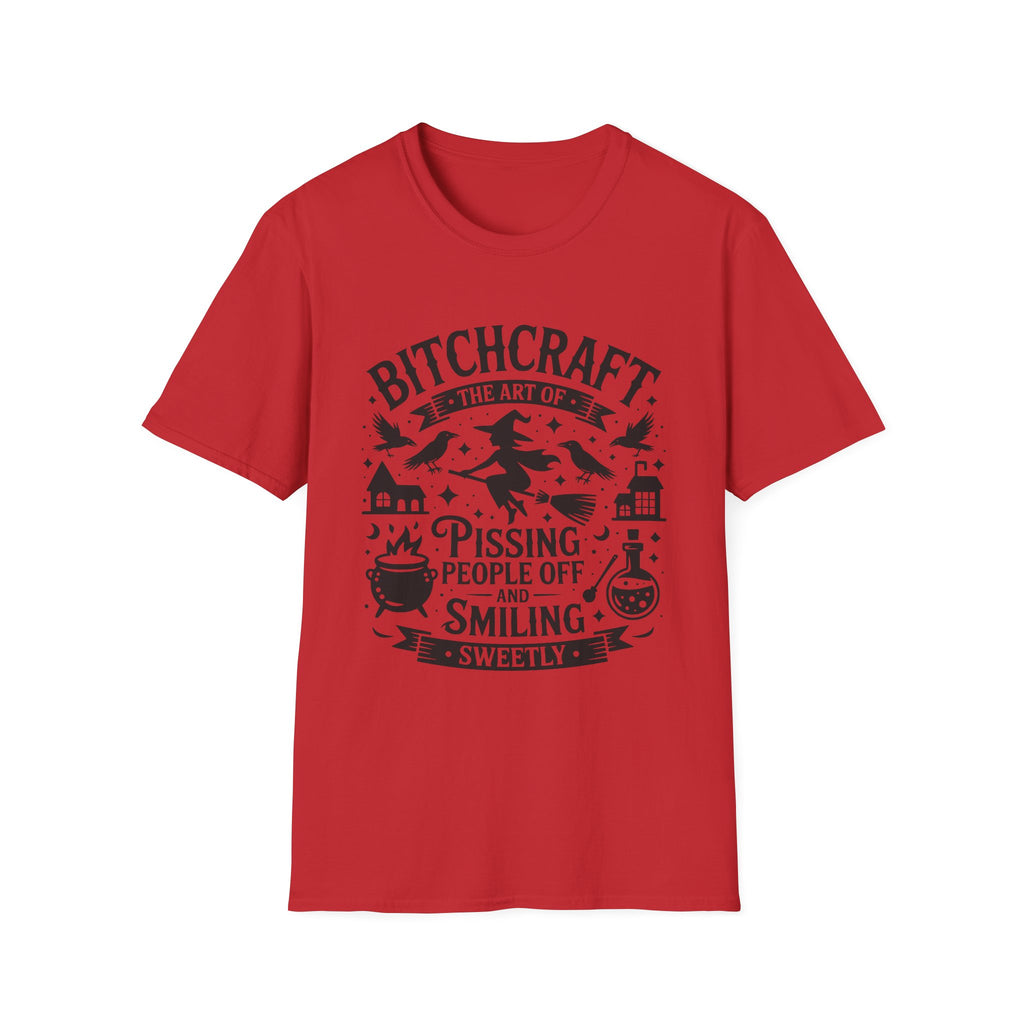 "Bitchcraft The Art of Pissing People Off and Smiling Sweetly" Witchy Tee
