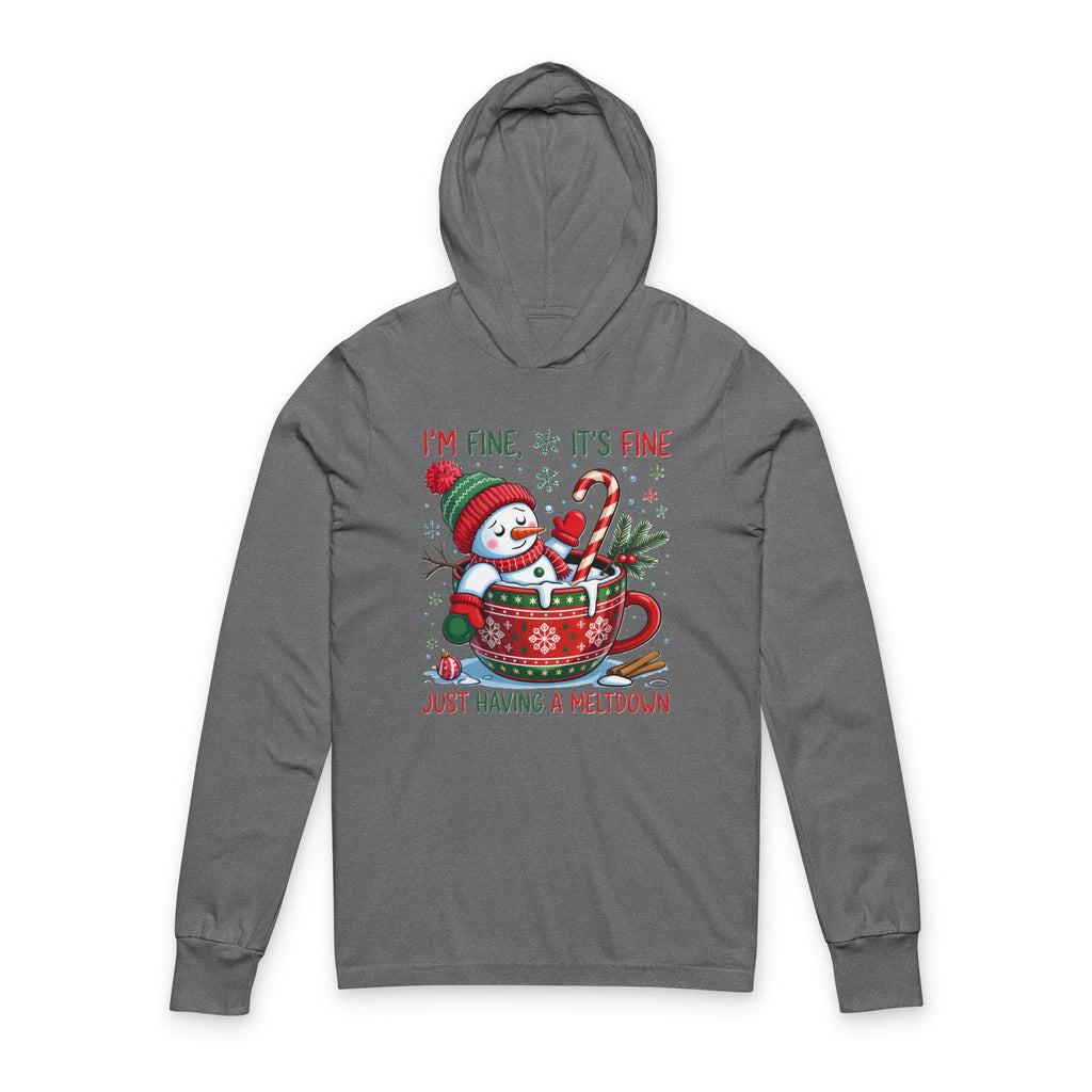 Festive Snowman Meltdown Long Sleeve Tee with Hood