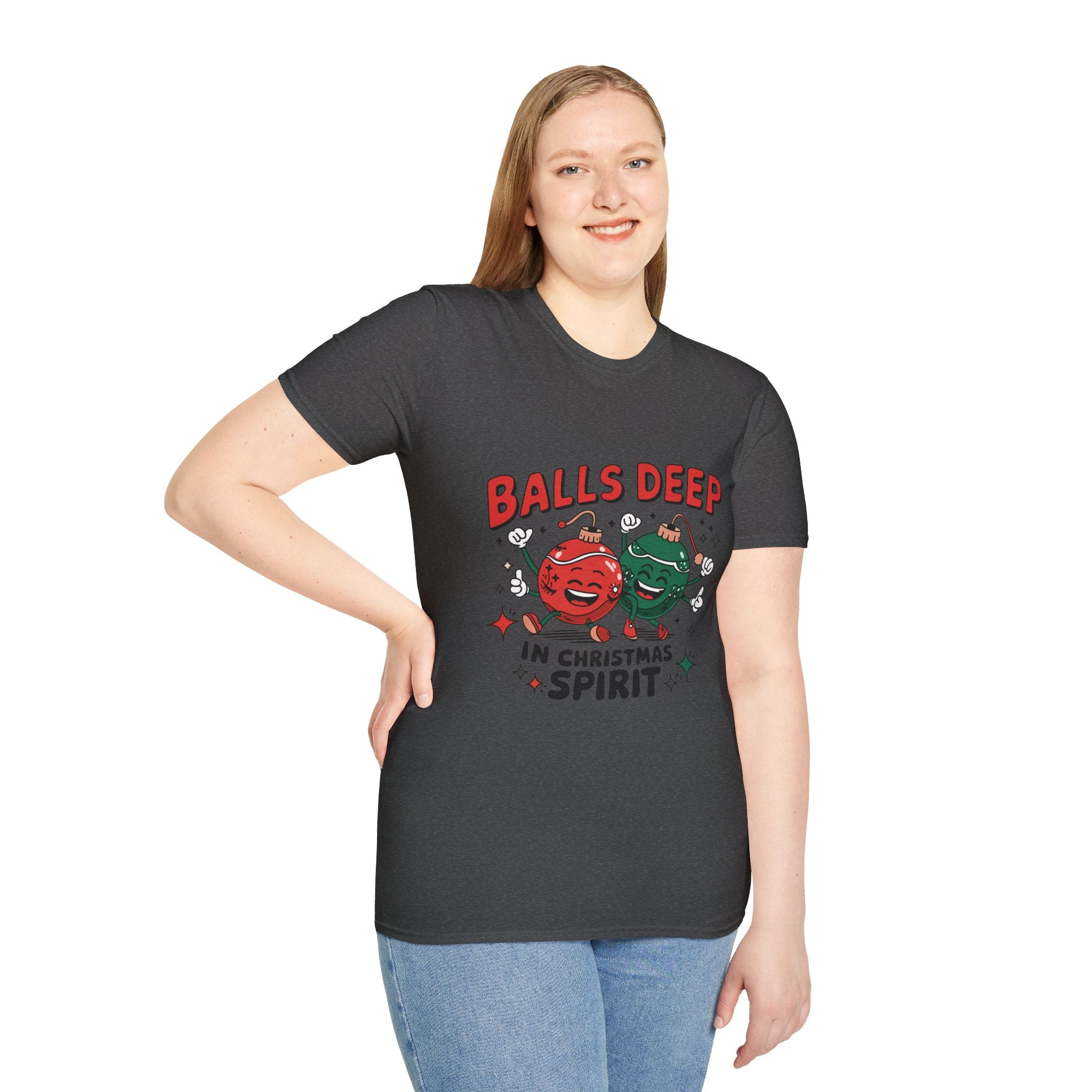 "Balls Deep in Christmas Spirit" Funny Holiday Tee