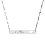 Cutout Heart Bar Necklace (Personalized and Engraved)