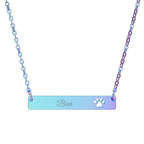 Paw Cutout Bar Necklace (Personalized & Engraved)