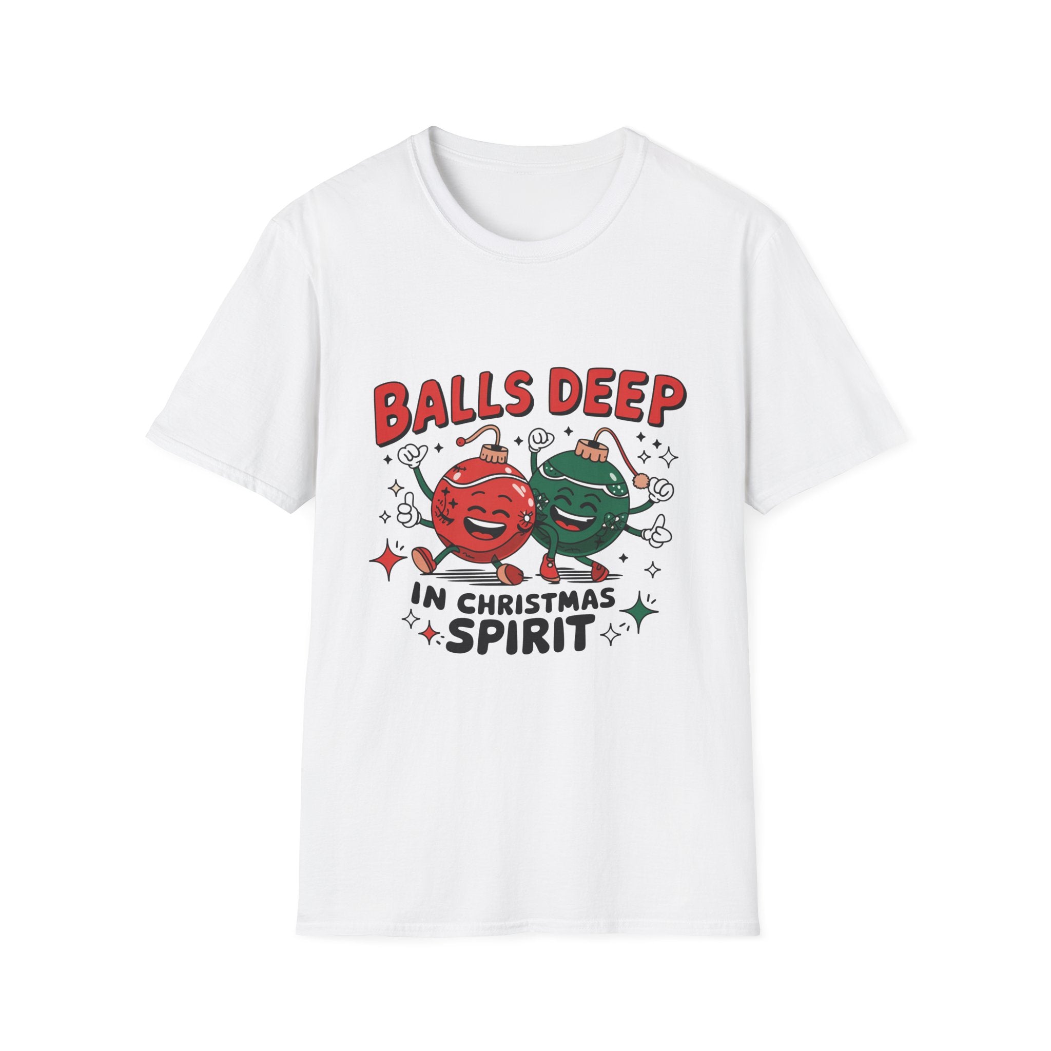 "Balls Deep in Christmas Spirit" Funny Holiday Tee