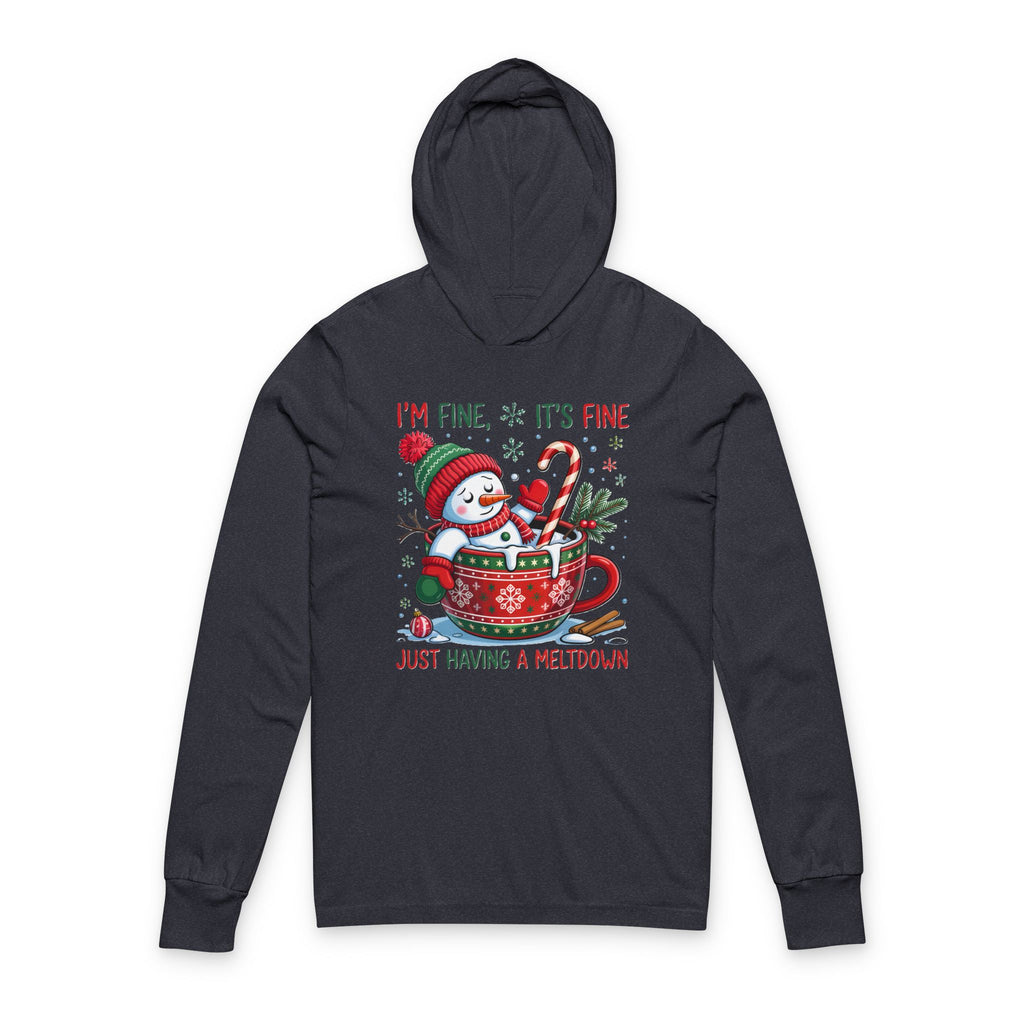 Festive Snowman Meltdown Long Sleeve Tee with Hood