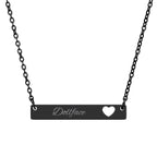 Cutout Heart Bar Necklace (Personalized and Engraved)