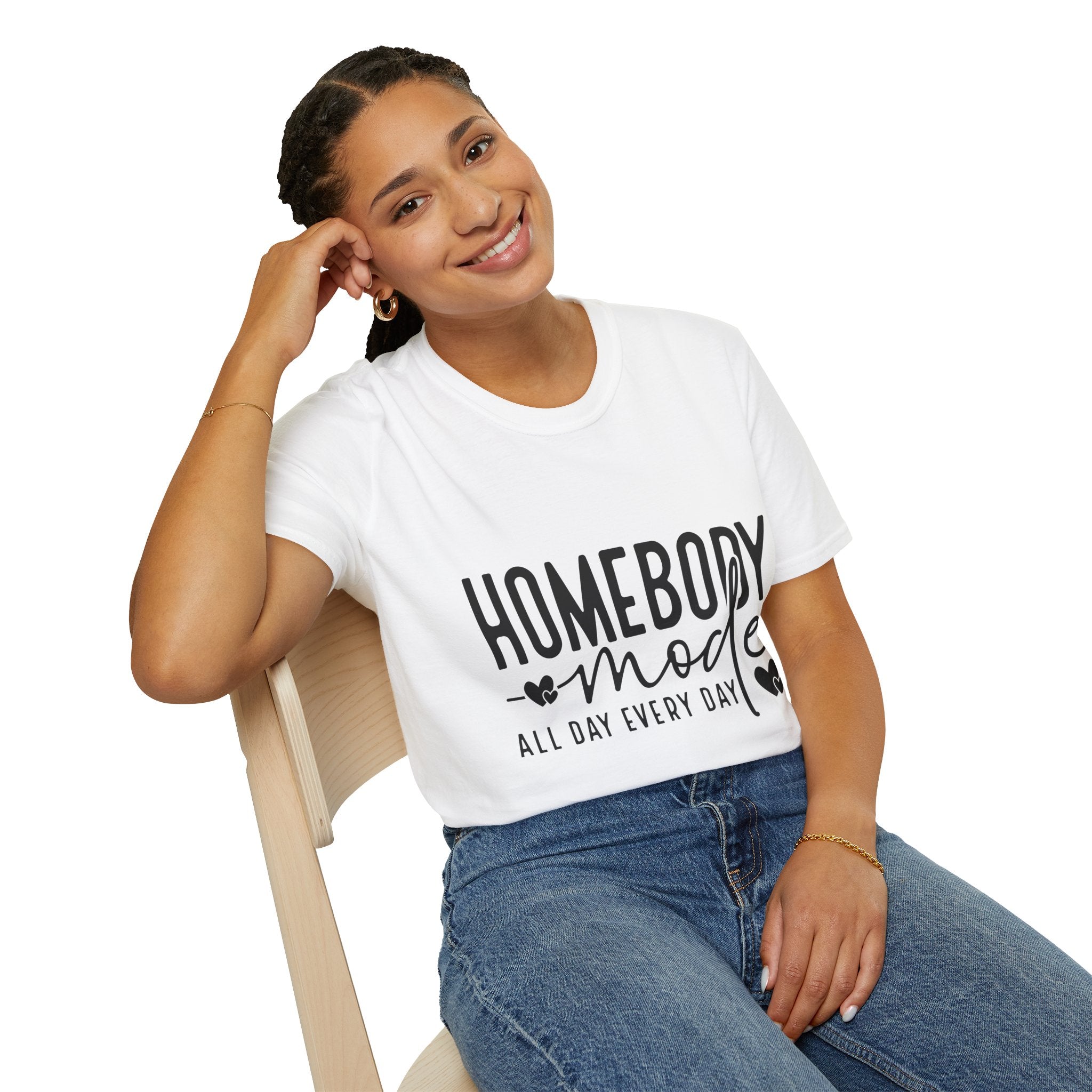 "Homebody Mode All Day Every Day" Casual Graphic Tee