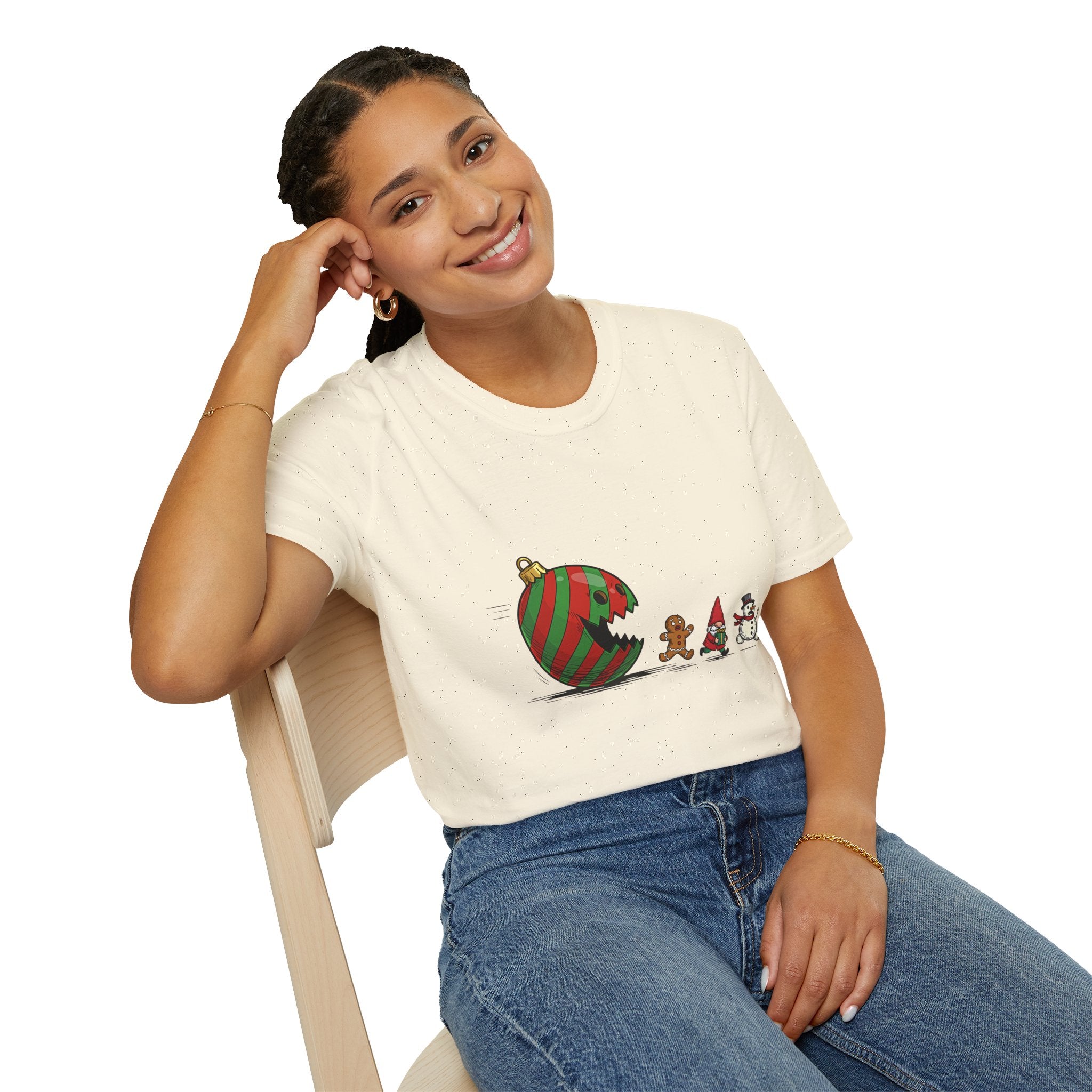 Christmas Ornament PacMan, Gnome, Gingerbread & Snowman Holiday Tee