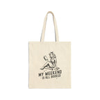 "My Weekend Is All Booked" Reading Canvas Tote