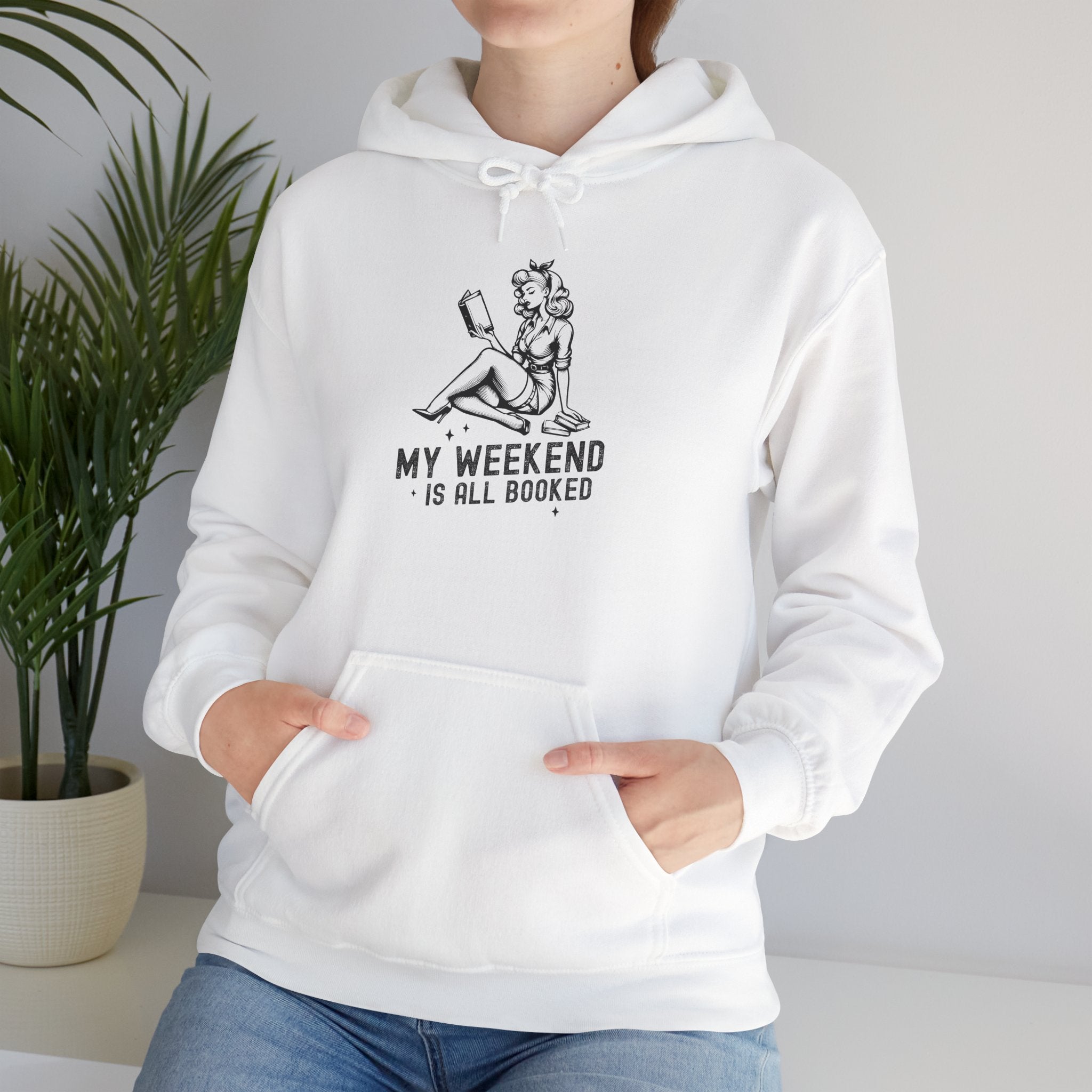 "My Weekend Is All Booked" Bookworm Reading Hoodie