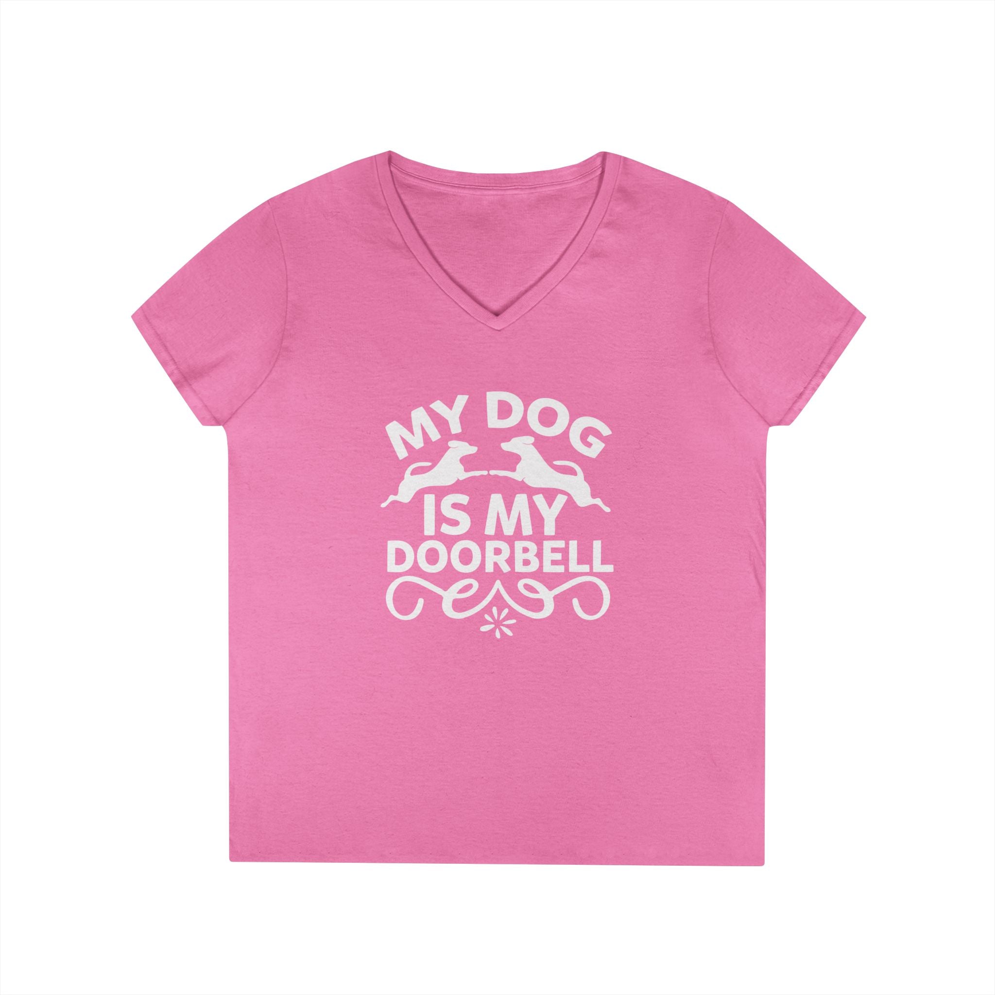"My Dog Is My Doorbell" Women's V-Neck Tee