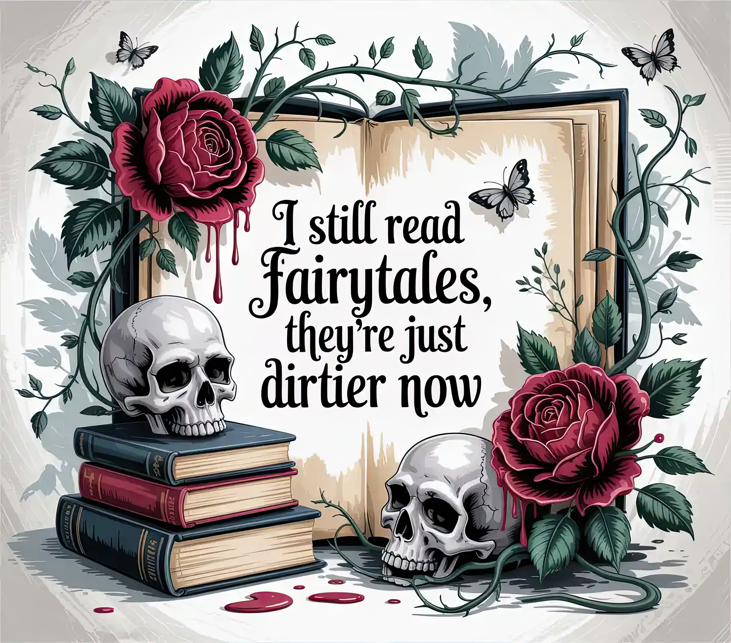 “I Still Read Fairytales, They’re Just Dirtier Now” — 20oz Stainless Tumbler
