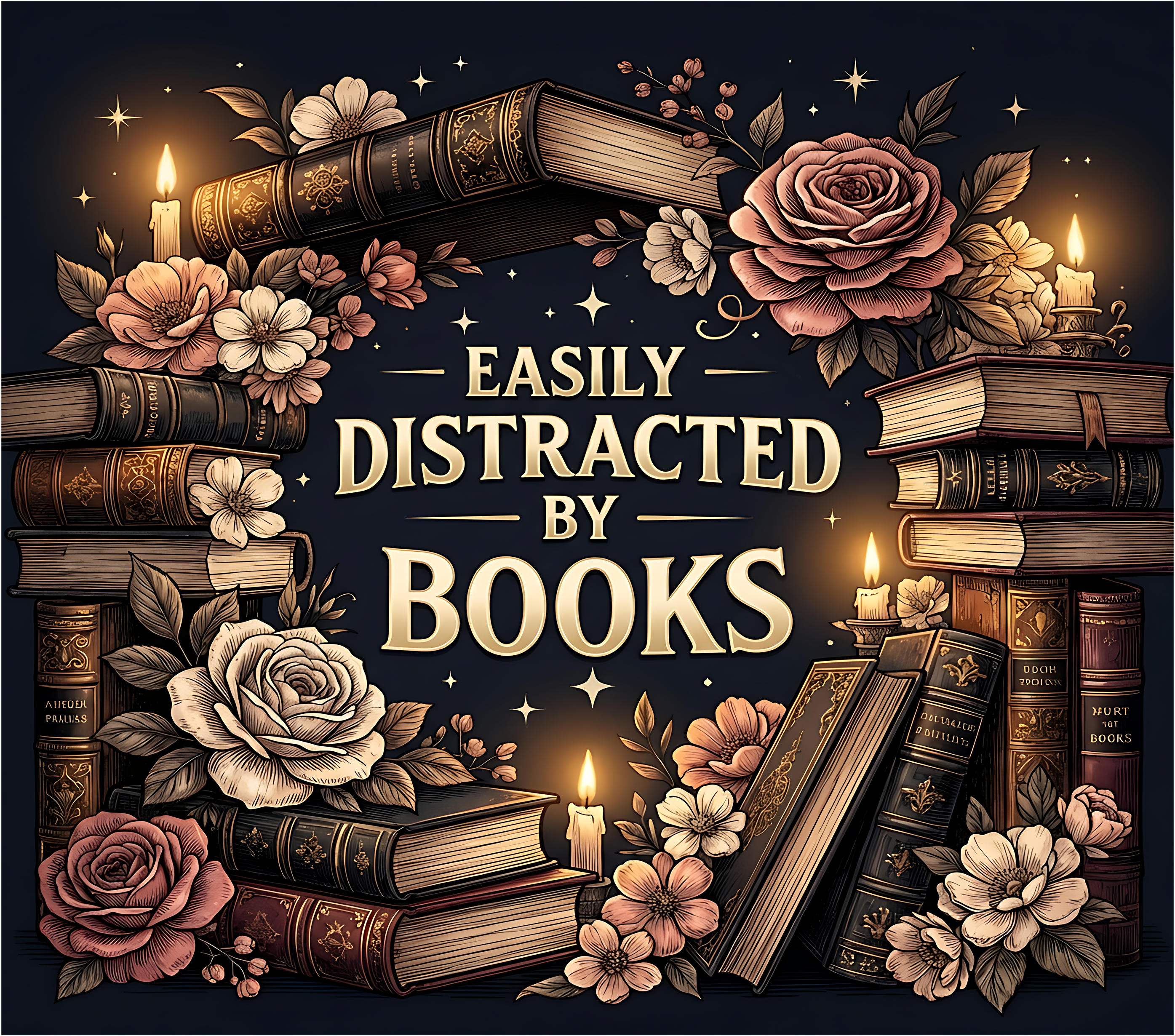 "Easily Distracted by Books" — 20oz Stainless Tumbler