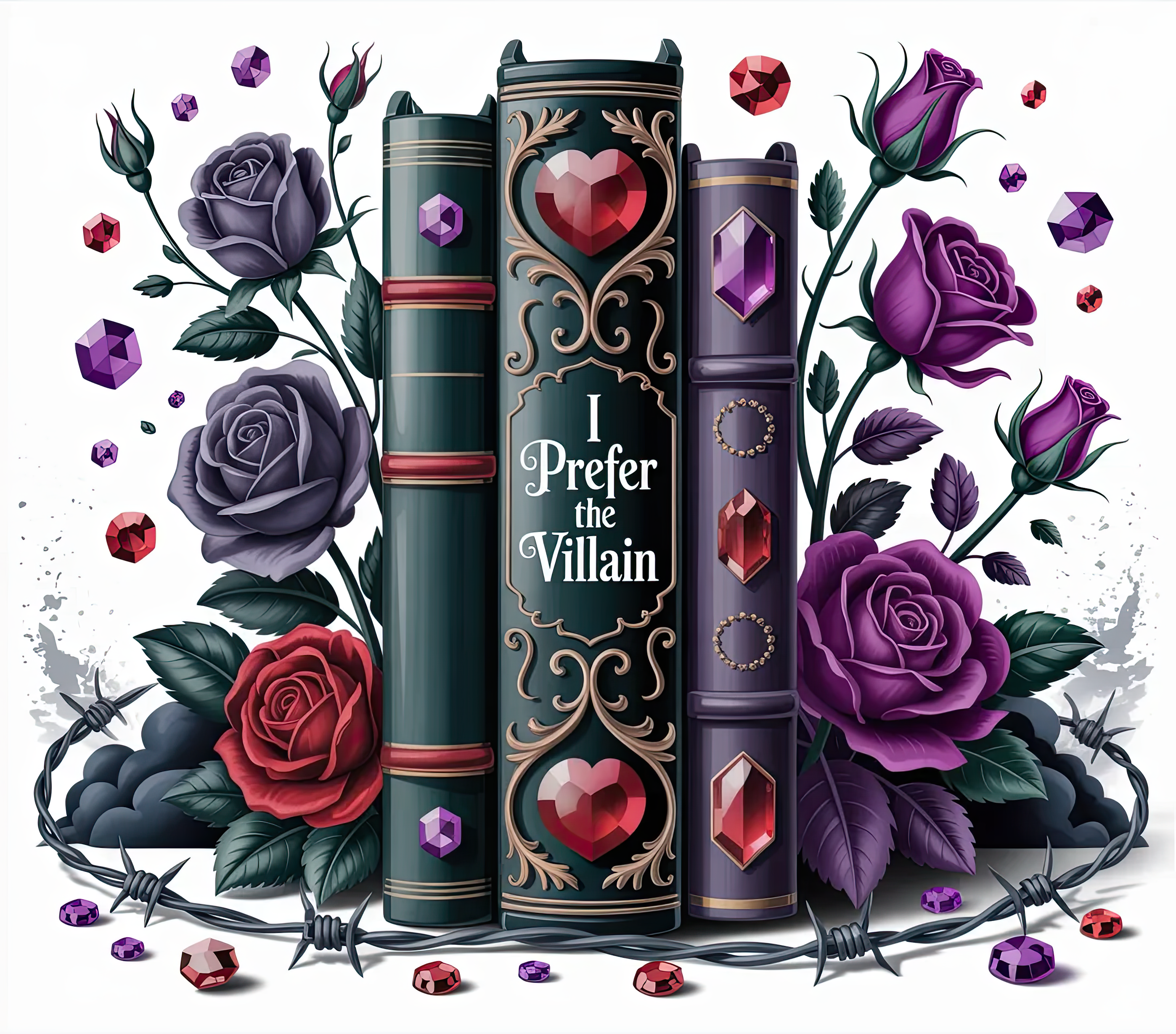 'I Prefer the Villain' Gothic Rose Insulated Cup — 20oz Stainless Tumbler
