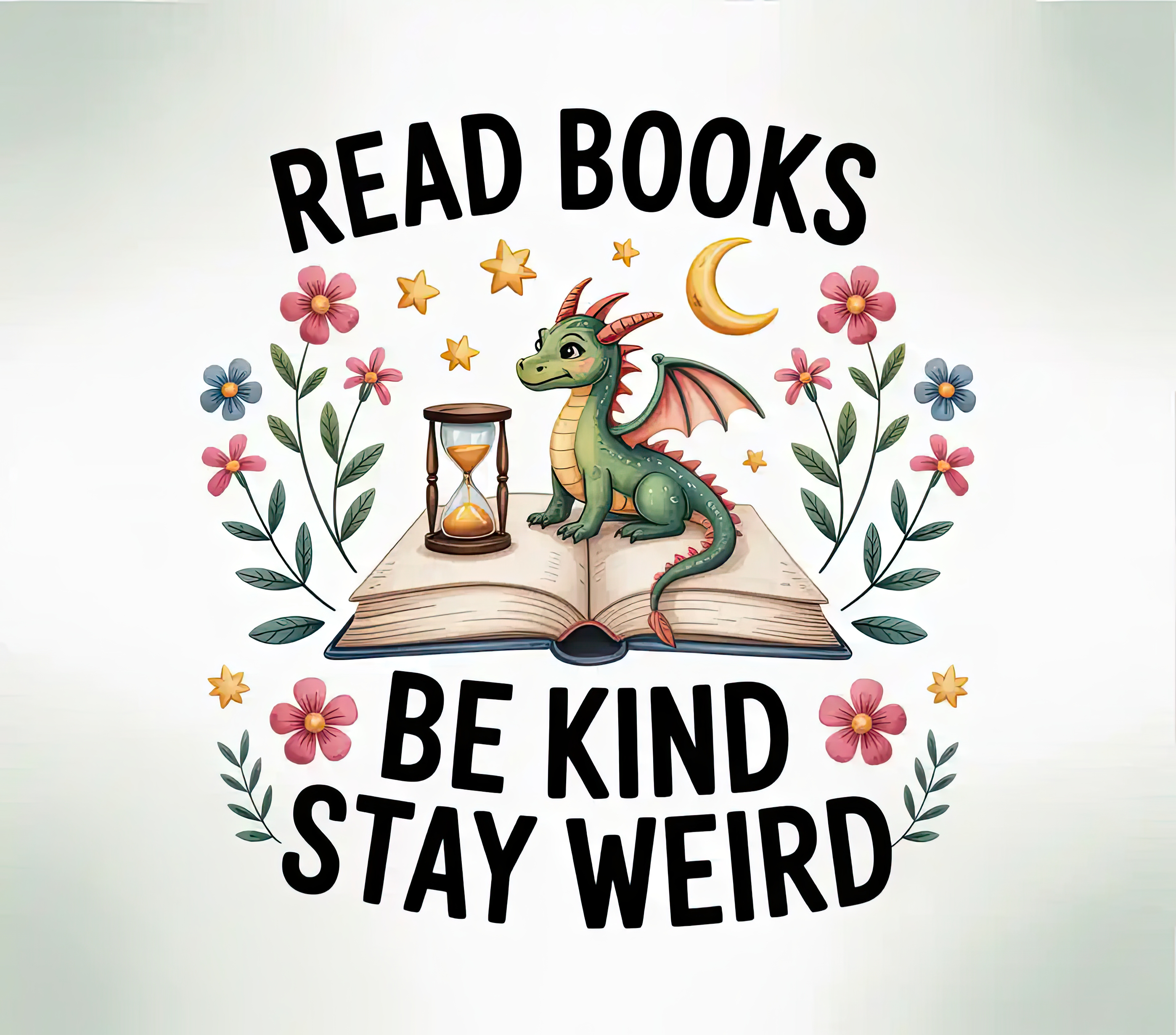 "Read Books, Be Kind, Stay Weird" Dragon Design — 20oz Stainless Tumbler