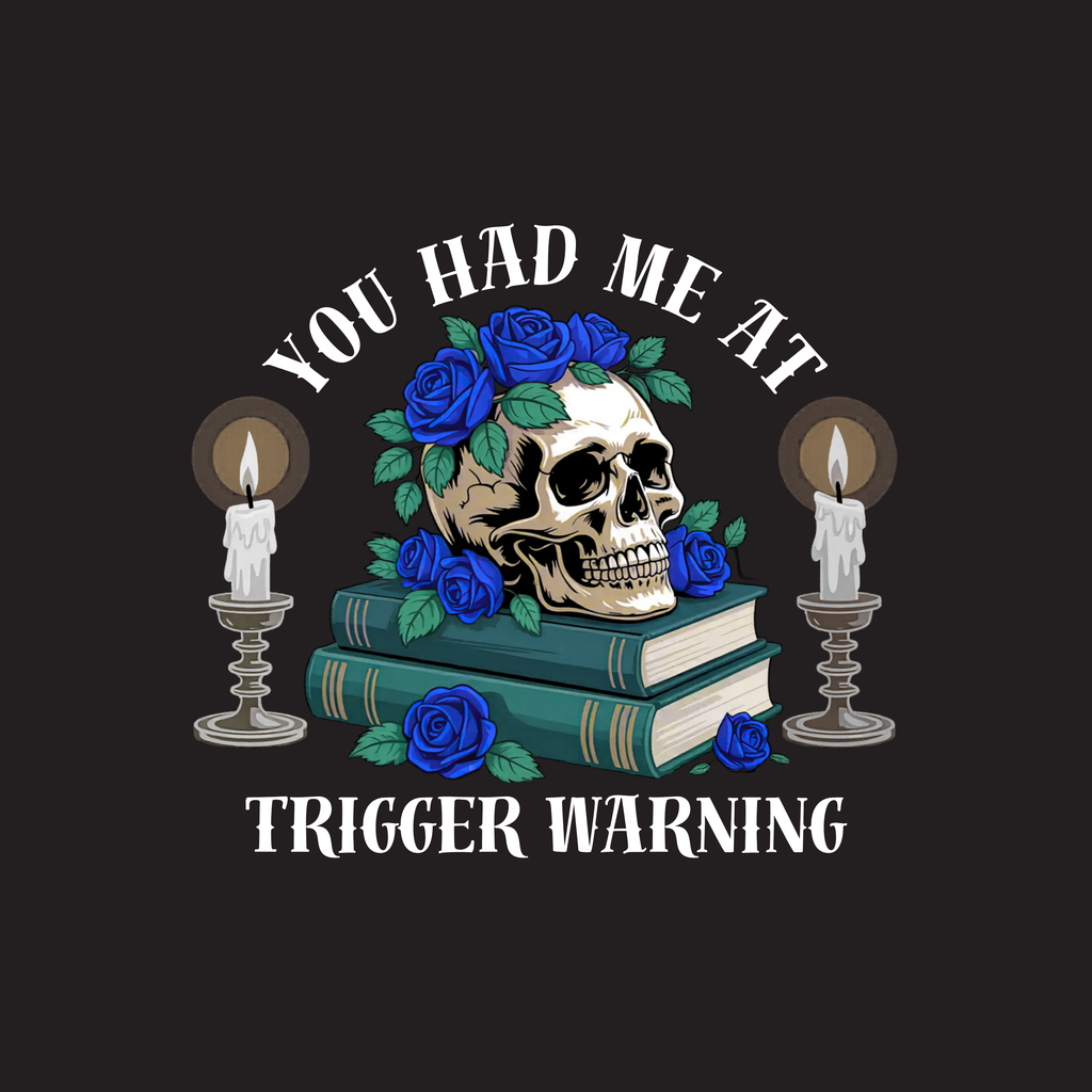 "You Had Me At Trigger Warning" Gothic Skull & Roses — 20 Oz Stainless Tumbler