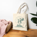 "A Book a Day Keeps Reality Away" Dragon Fantasy Canvas Tote