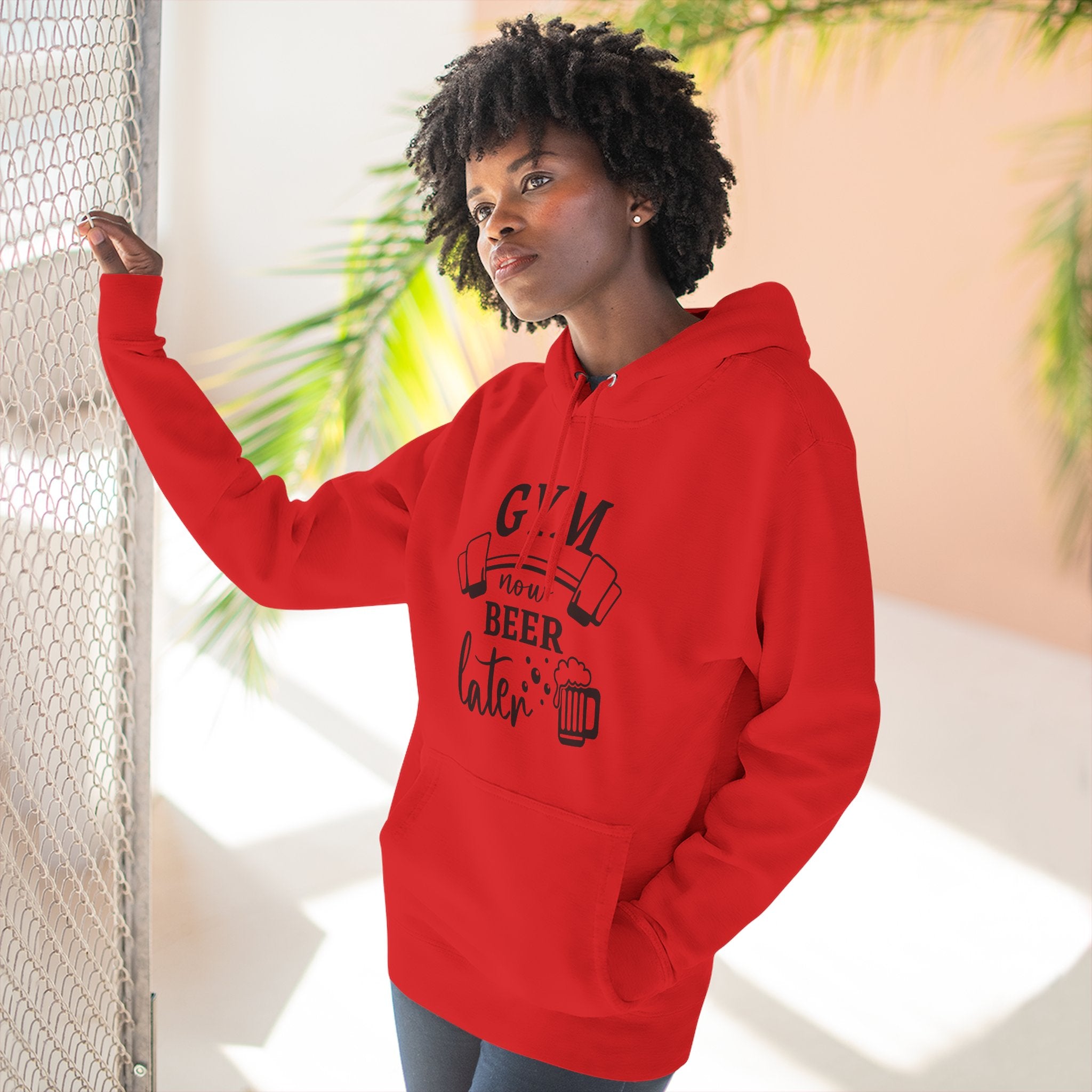 "Gym Now, Beer Later" Fitness Hoodie