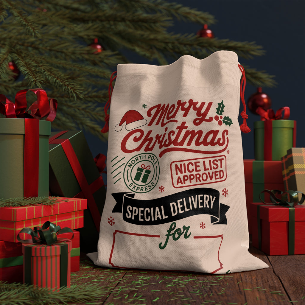"Special Delivery" Christmas Gift Bag — Personalized Santa Sack