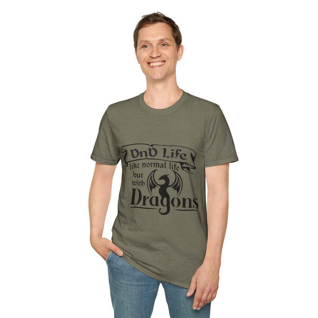 "DnD Life: Like Normal Life But With Dragons" Tee