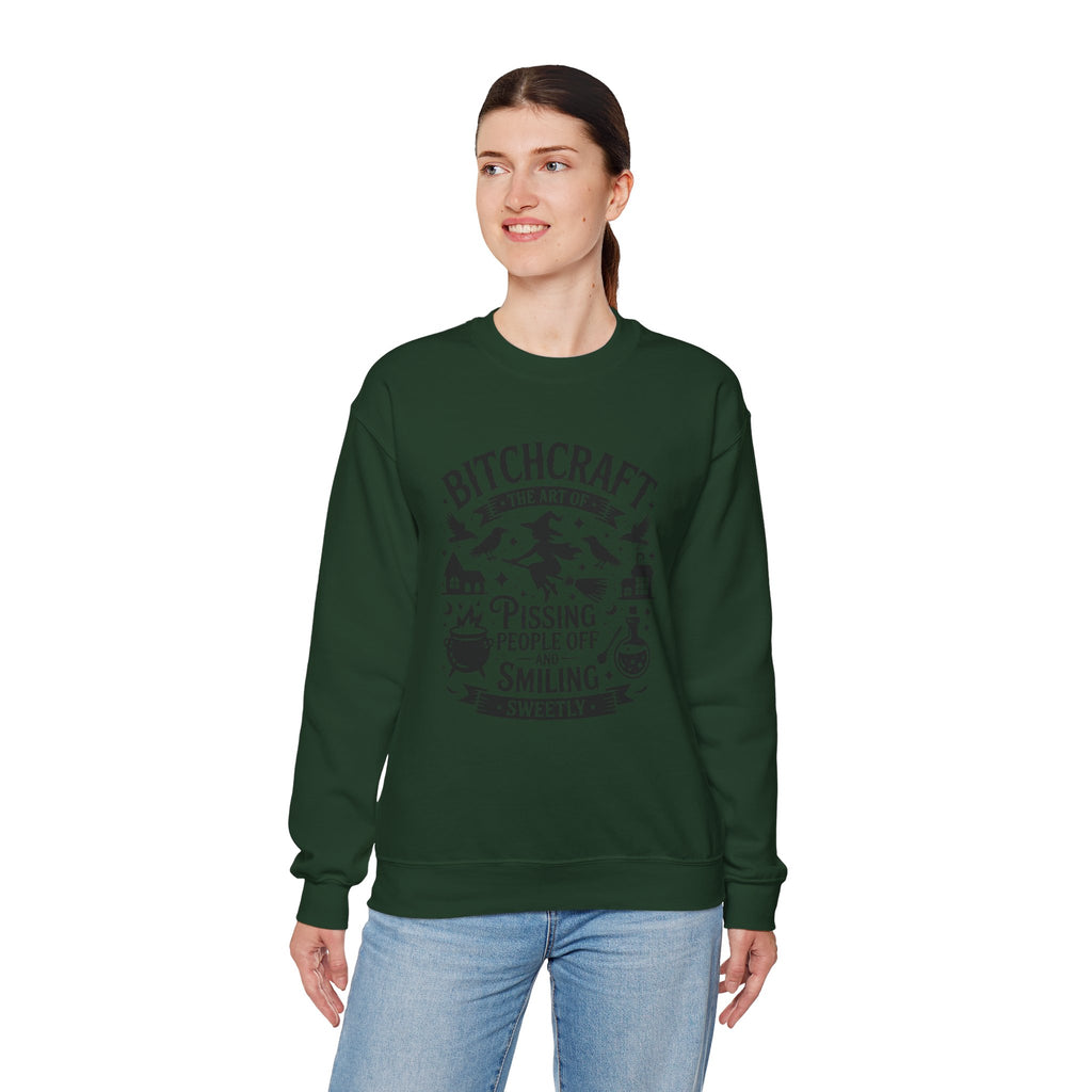 “Bitchcraft: The Art of Pissing People Off and Smiling Sweetly” Witchy Sweatshirt