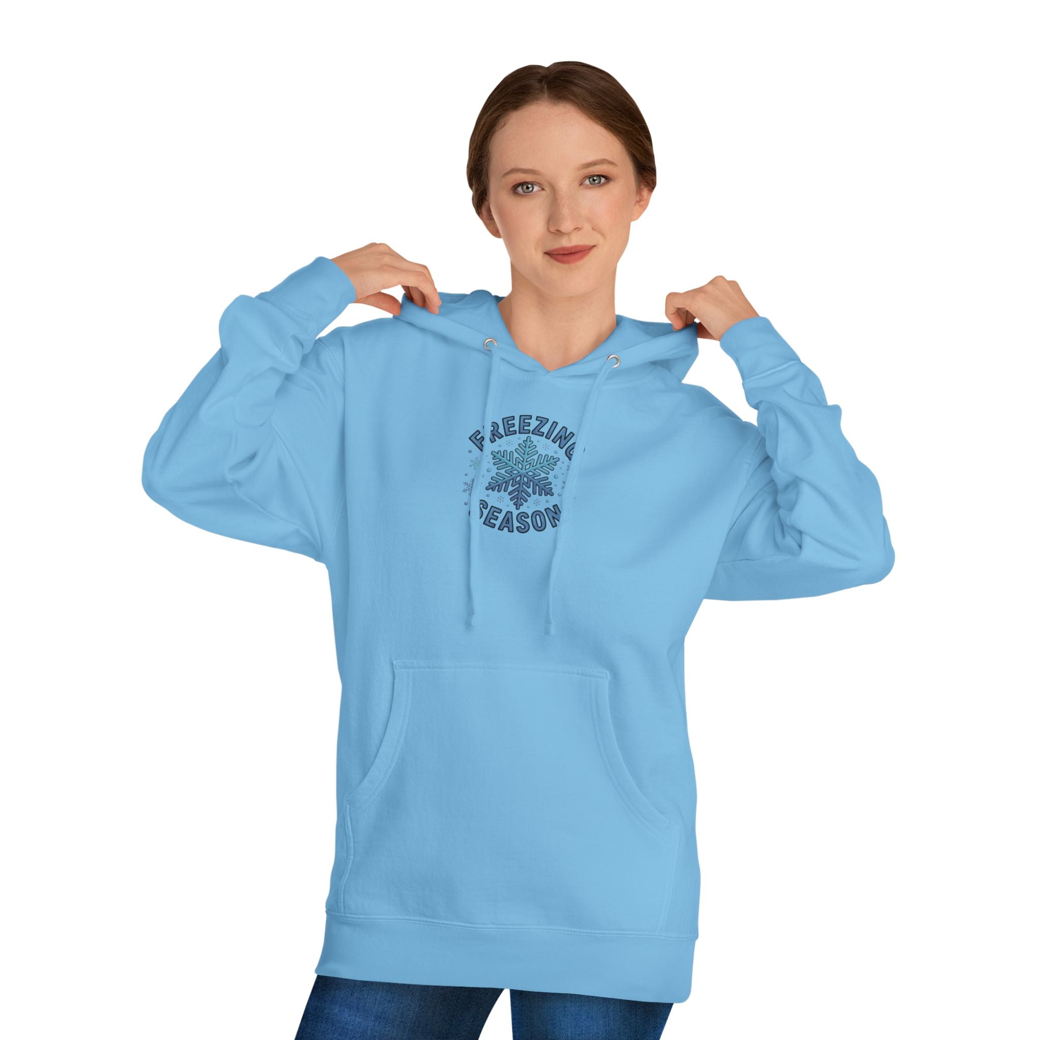 Freezing Season Hoodie — Winter Snowflake Pullover Sweatshirt