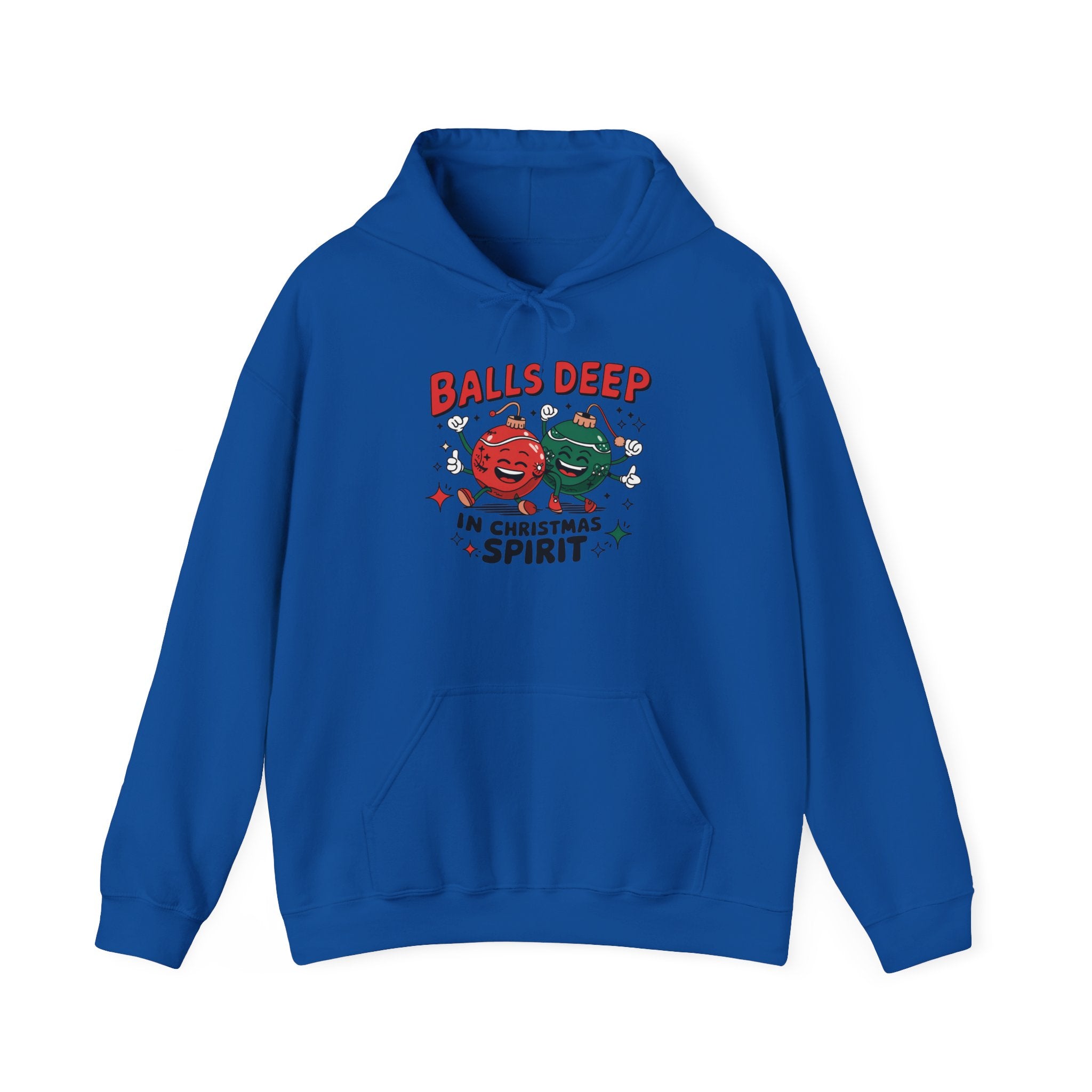 "Balls Deep in Christmas Spirit" Funny Holiday Hoodie