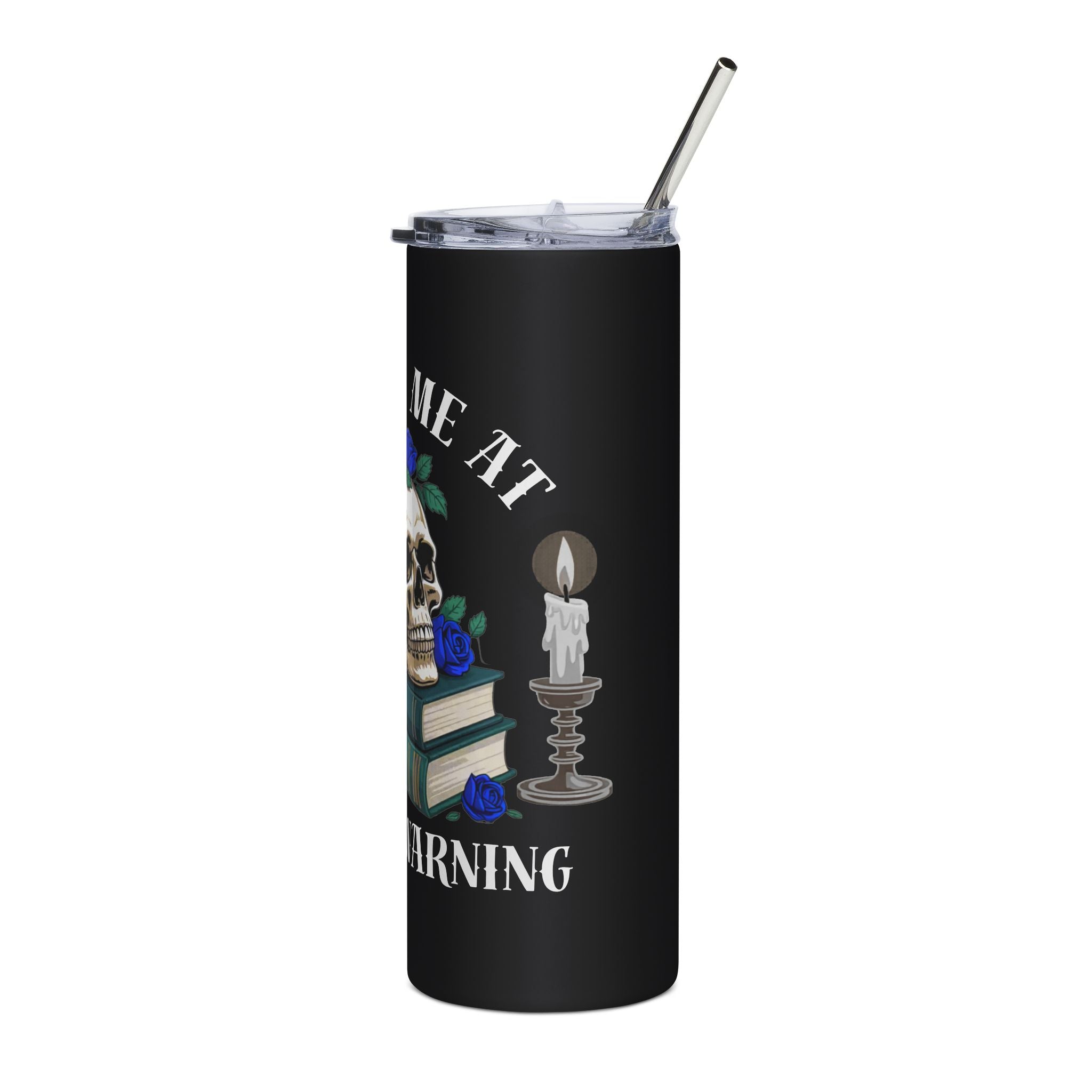 "You Had Me At Trigger Warning" Gothic Skull & Roses — 20 Oz Stainless Tumbler