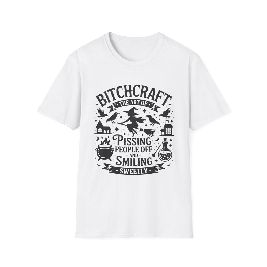 "Bitchcraft The Art of Pissing People Off and Smiling Sweetly" Witchy Tee