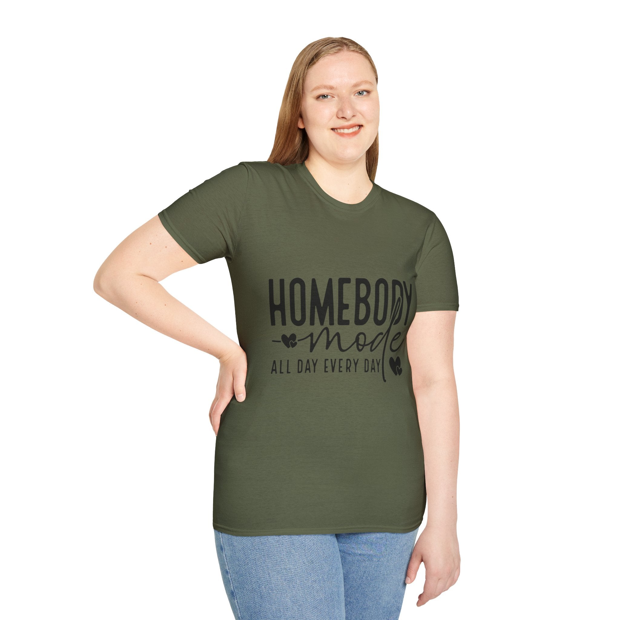 "Homebody Mode All Day Every Day" Casual Graphic Tee