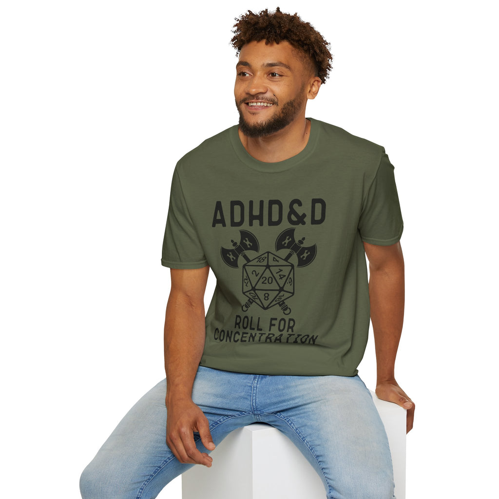 "Roll for Concentration" D&D Tee for Gamers with ADHD