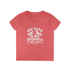 "My Dog Is My Doorbell" Women's V-Neck Tee